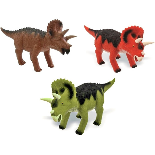 Dinossauro Triceratops 36cm Emite Som - Adijomar Brinquedos