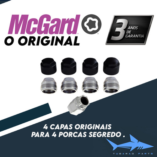 Kit Antifurto De Rodas Byd Dolphin Com Capas Pretas Mcgard