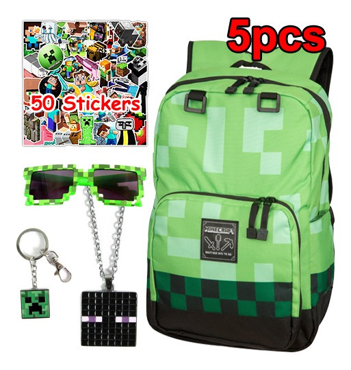 5pcs Minecraft Student Backpack Estuche Para Bolígrafo Gafas 