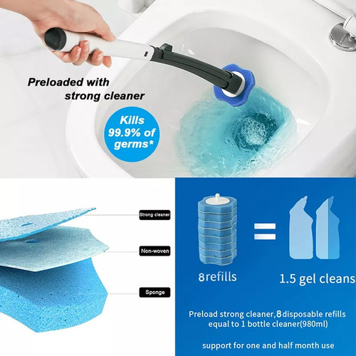 Escova De Vaso Sanitário Com Cabeça De Escova Substituível A