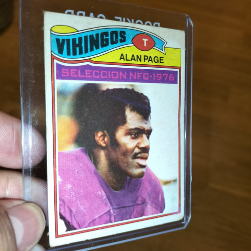 Tarjeta Nfl Mexican Topps 1976 Vikingos Alan Page Vikings