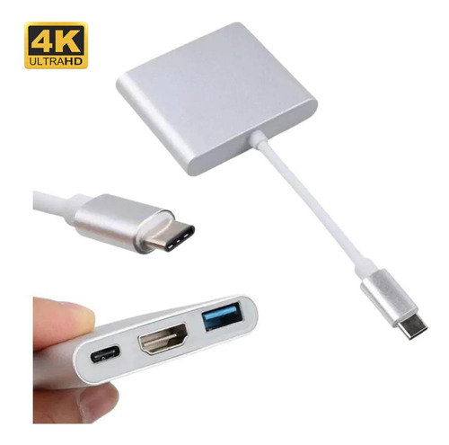 Adaptador Hdmi Usb C Para Dell Latitude 3420, 5320, 5420