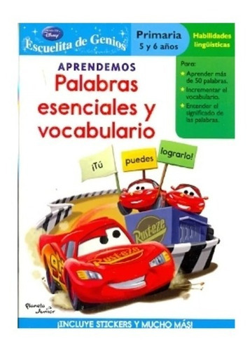 Aprendemos Palabras Esenciales Y Vocabulario Cars, de Disney Publishing Worldwide. Editorial Planeta en español