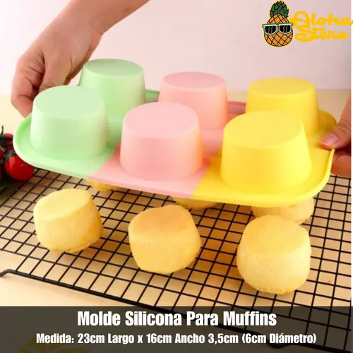 Molde Silicona Muffin X6 Repostería Apto Horno Magdalenas