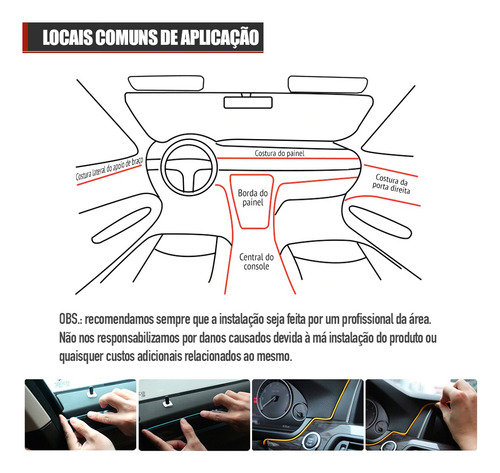 Fita Led Painel Clio 2009 5m Laranja Tunning Top