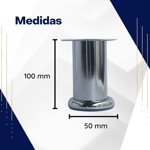 Pata Cilíndrica Cromada De 10 Cm P/sofá ***