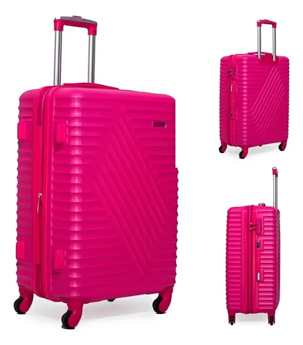 Bolsa de viaje rígida Mundi Pink Abs con ruedas