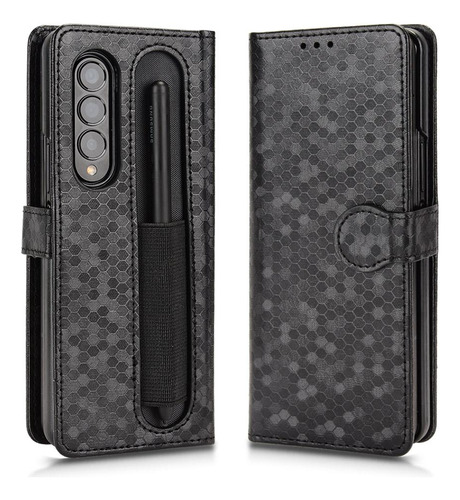 Funda De Piel Para Samsung Galaxy Z Fold 4 Con Estampado Geo