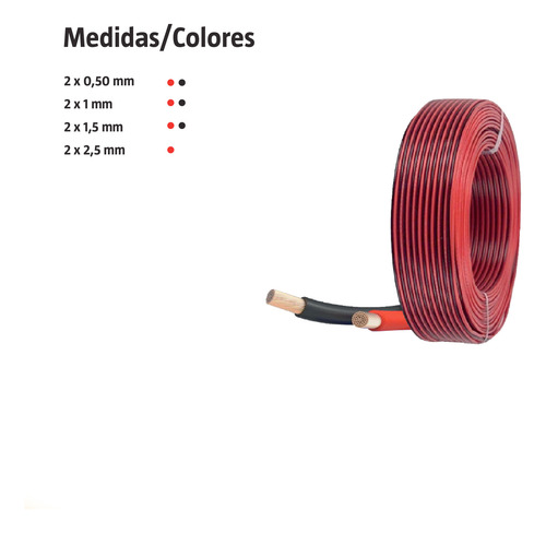 Cable De Audio Parlante Bafle Electrocable 2x2.5mm 100mt