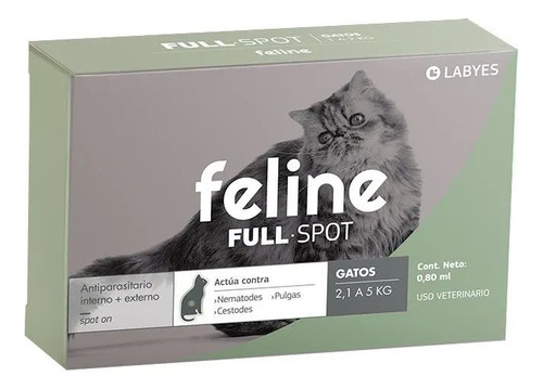 Feline Fullspot Pipeta Gatos De 2.1- 5 Kg Vet Juncal Gris/verde