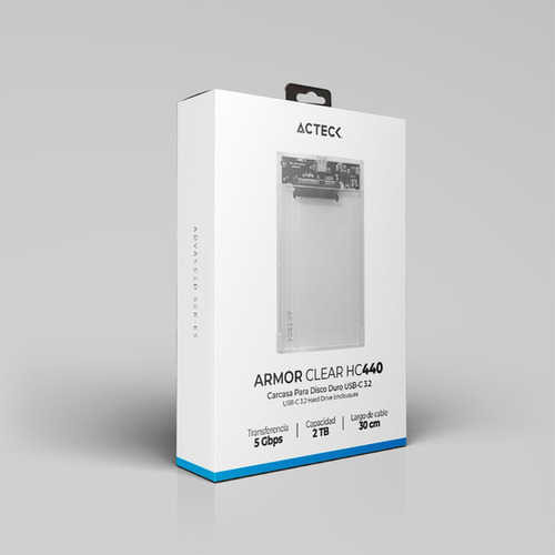 Case Enclosure Acteck 5 Gbps Sata 2.5 Usb-c Negro Ac-934695