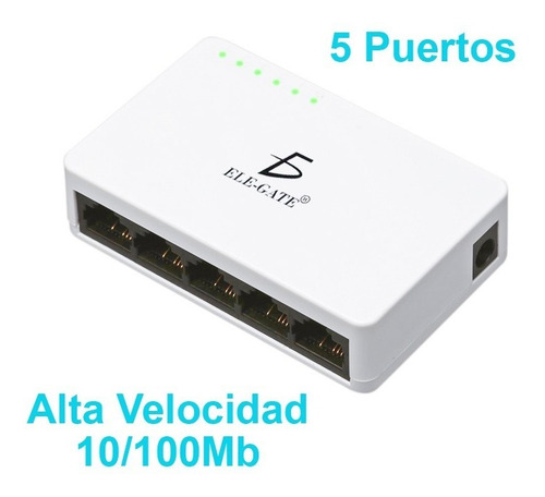 Switch Red Ethernet Rj45 5 Puertos 100 Mbps