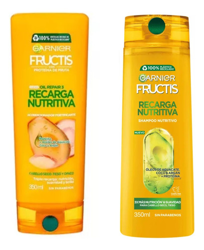 Combo Garnier Fructis Shampoo+acond Oleos De Aguacate 350ml