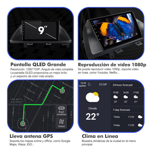 Estéreo 6+128g Para Honda Odyssey 2005-2010 Gps Qled 4g Rds
