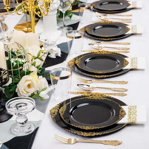 Vajilla Plástico Fiesta Platos Desechables Reutilizable 70pz