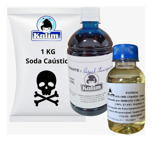 Essencia +corante + Soda =fabricar Sabão Azul Cheiroso Pedra
