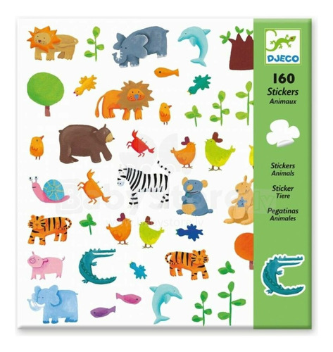 Stickers De Animales Djeco 160 Unidades +4 Años