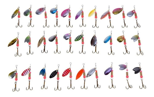 Set De 30 Spinners De Pesca Trucha Salmon Cucharilla Chispa