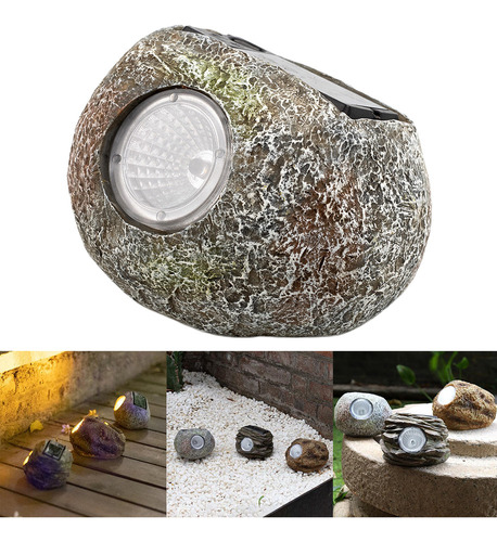 Luces De Jardín Solar Lámpara De Forma De Piedra