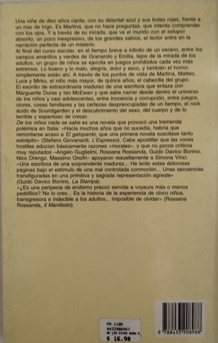 De Los Niños Nada Se Sabe - Simona Vinci / Anagrama (Usado)