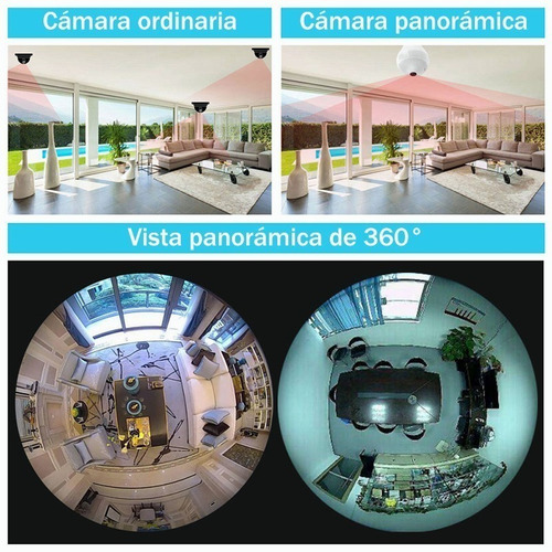 Imagen 8 de 10 de Camara Wifi 360º Bombilla Visión Nocturna 1080p