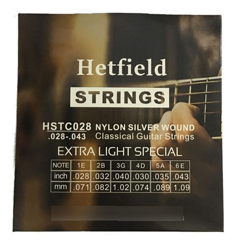 Encordado Cuerdas Guitarra Clasica Criolla Nylon Hetfield Cu