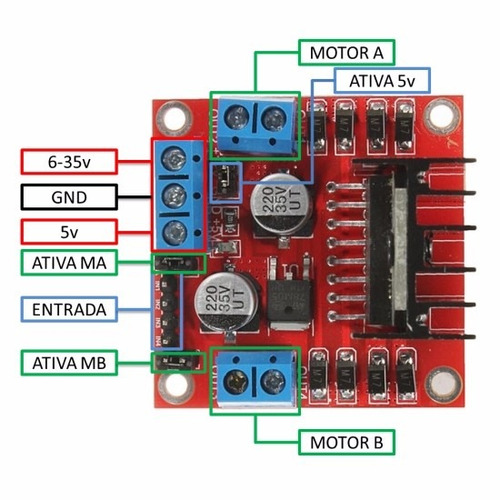 Módulo Ponte H L298n Para Motor De Passo, Arduino - Realengo