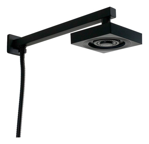 Ducha Autolimpante Abs Black Fosco Com Ducha Manual Bastão