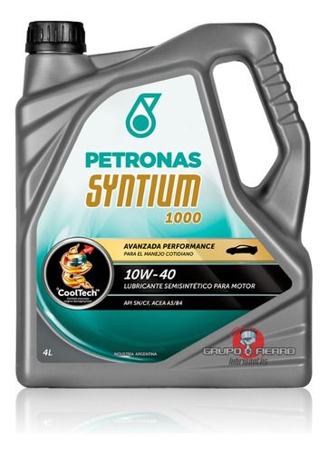 Aceite Semisintetico Petronas Syntium 1000 10w40 X 4 Litros