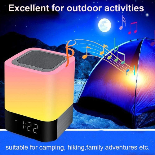 Luces Nocturnas Con Altavoz Bluetooth, Reloj Despertador, Al