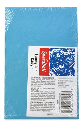 Speedball Speedy Cut Easy Linoleo Para Grabado 10,2 X 15,2cm Color del exterior Celeste