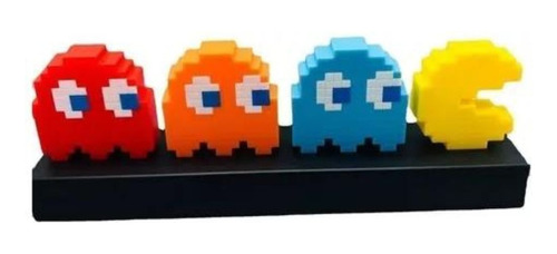 Lampara Luz Nocturna Usb Control Sonido Colorido De Pac-man