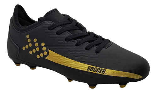 Zapatillas Soccer Futbol Black/gold Sp-1