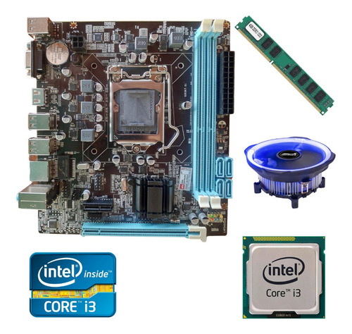 Imagem 1 de 5 de Kit Upgrade Gamer Intel I3/ H61/ 4gb Ram/ Cooler Led/ Oferta