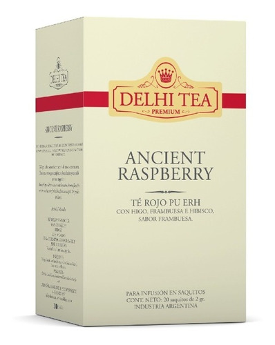 Imagen 1 de 4 de Te Premium Delhi Tea X 20 Saq. Ancient Raspberry