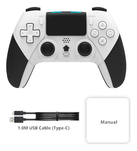Joystick Sem Fio Data Frog T-29 Para Ps4 Pc Tab Smartphone Cor Branco