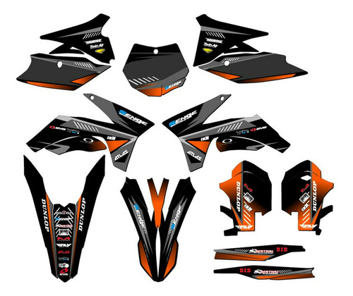 Senge Graphics Inc. 2011-2012 Ktm Xcf, Surge Black Kit