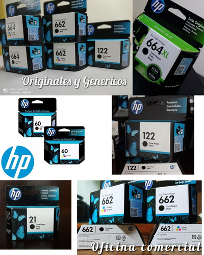 Cartuchos Hp 122 664 662 60 21 22 667 61 63 65 74 75 901