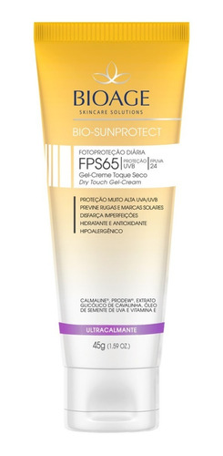 Protetor Solar Facial Ultracalmante Toque Seco Fps65 Bioage