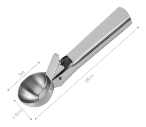 Colher Pegador De Sorvete Inox Bola Com Ejetor Profissional