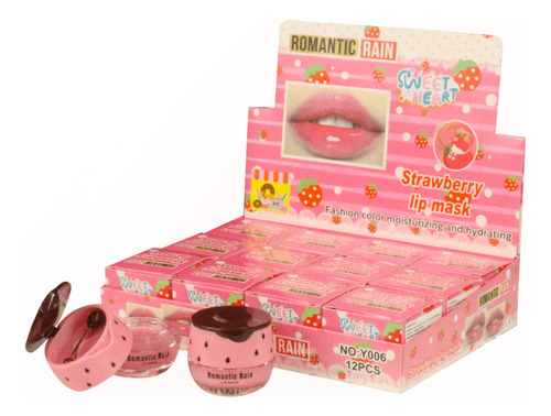 Bálsamo Hidratante Fresa Labios Mascarilla Labial Brillo
