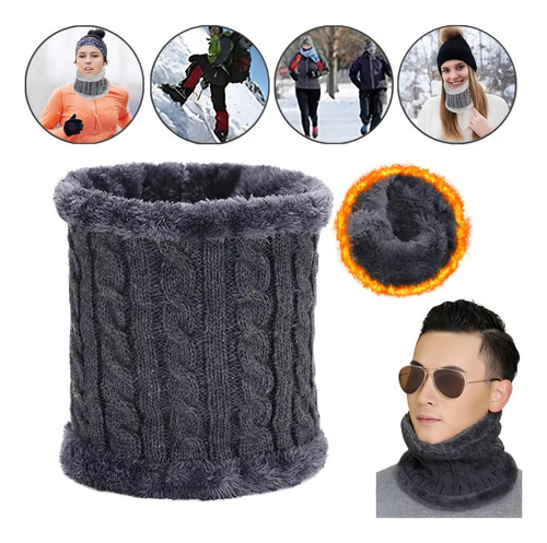 Cuello Infinito Bufanda De Peluche Unisex Abrigo Invierno 