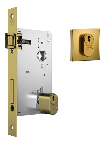 Fechadura Pivotante 55mm Quadrada Dourada Externa 1601 Stam Cor Dourado