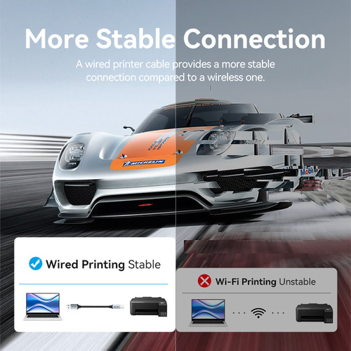 Cabo Reforcado Usb 2.0 Para Usb B Impressora 8m Vention