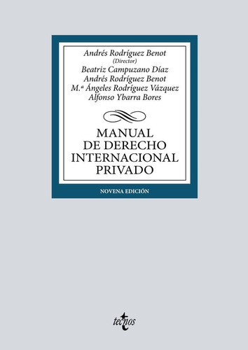 Manual De Derecho Internacional Privado, De Rodriguez Benot, Andres. Editorial Tecnos, Tapa Blanda En Español