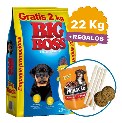 Comida Perro Cachorro Big Boss 22 Kg + Regalo + Envío Gratis