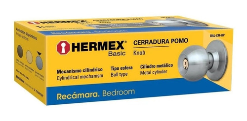 Imagen 2 de 2 de Cerradura Turbal Cromo Mate Recamara Hermex 23565