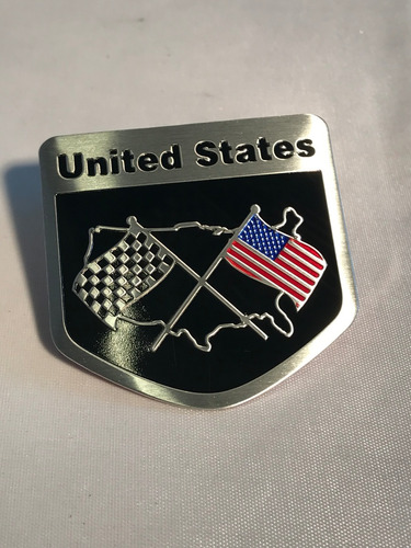 Emblema Insignia Autoadhesiva Aluminio Usa .x Udad C506