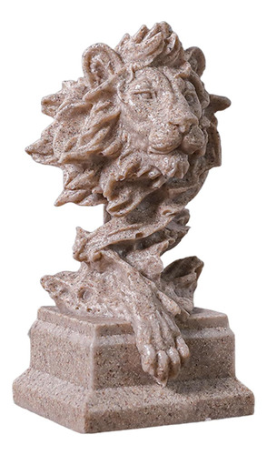 Estatua De Cabeza De León, Adorno De Color Arenisca