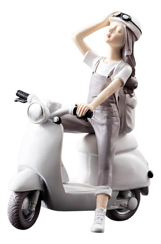 Estatuilla De Arte Para Niña, Escultura En Motocicleta